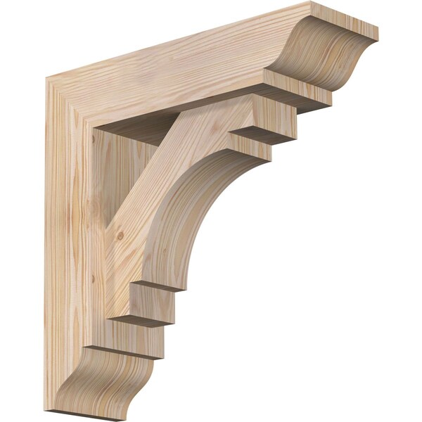 Ekena Millwork Merced Traditional Smooth Bracket w/ Offset Brace, Douglas Fir, 5 1/2"W x 18"D x 18"H BKT0604X18X18MRC01SDF - main